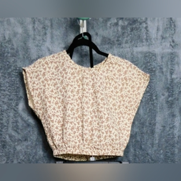 NWT Cinched Hem Coastal Cotton Top Size X-Small in Mountain Floral by UpWest - Picture 1 of 13